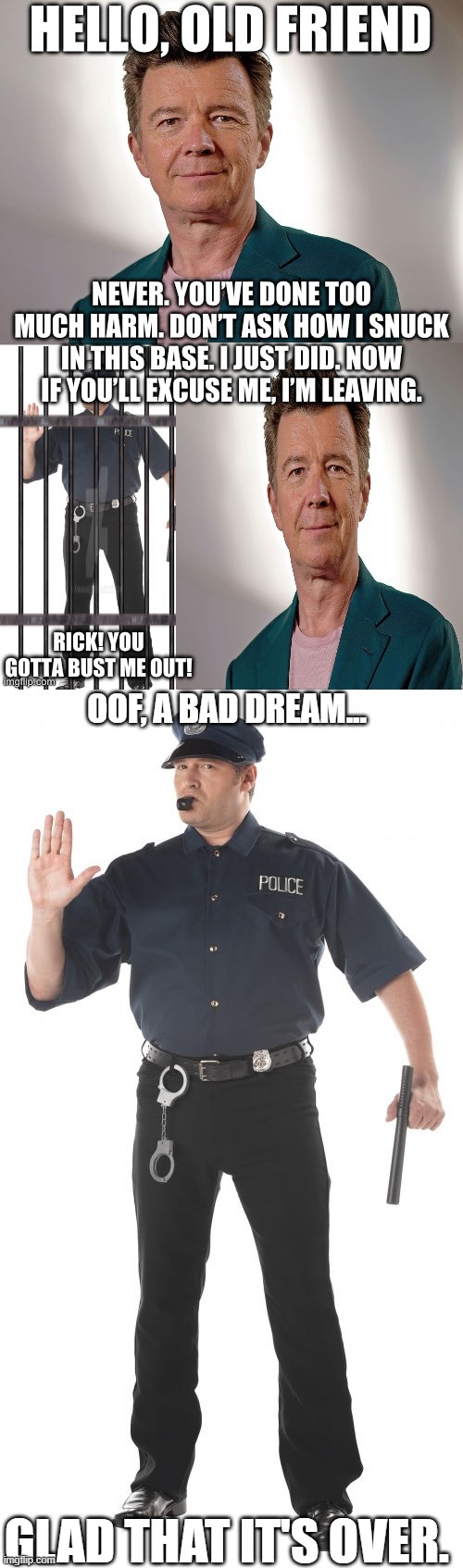 OOF, A BAD DREAM... GLAD THAT IT'S OVER. | image tagged in memes,stop cop | made w/ Imgflip meme maker