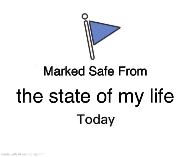 Marked Safe From | the state of my life | image tagged in memes,marked safe from | made w/ Imgflip meme maker