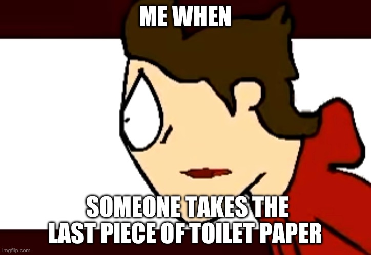 ME WHEN; SOMEONE TAKES THE LAST PIECE OF TOILET PAPER | made w/ Imgflip meme maker