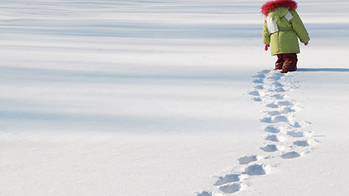 Footprints in the snow Blank Meme Template