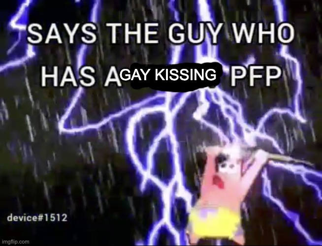 Says the guy who has a furry pfp | GAY KISSING | made w/ Imgflip meme maker