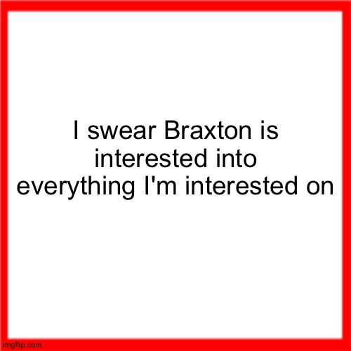 Red box | I swear Braxton is interested into everything I'm interested on | image tagged in red box | made w/ Imgflip meme maker