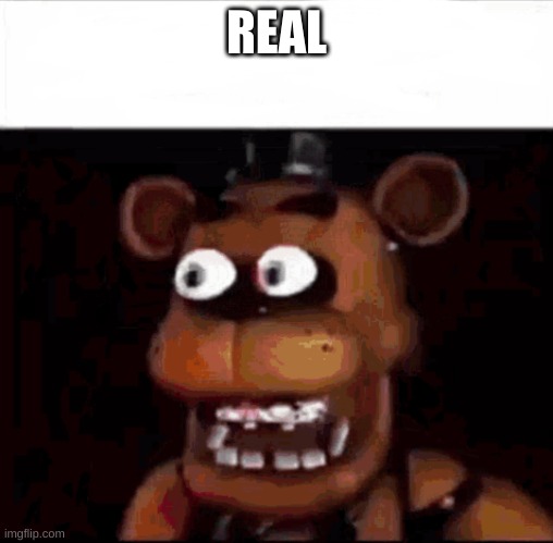 Shocked Freddy Fazbear | REAL | image tagged in shocked freddy fazbear | made w/ Imgflip meme maker