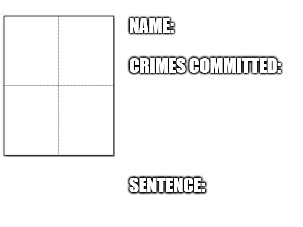 Criminal record Blank Meme Template