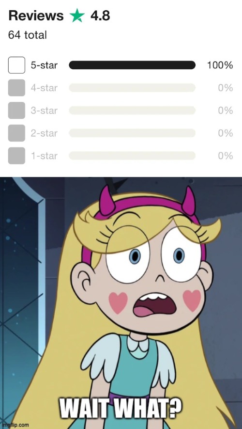 5 Stars 100% yeah? | image tagged in star butterfly wait what,you had one job,star vs the forces of evil,memes | made w/ Imgflip meme maker
