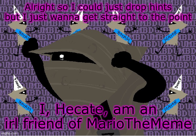 yes, /srs. He introduced me to the site | Alright so I could just drop hints but I just wanna get straight to the point; I, Hecate, am an irl friend of MarioTheMeme | image tagged in me fr | made w/ Imgflip meme maker