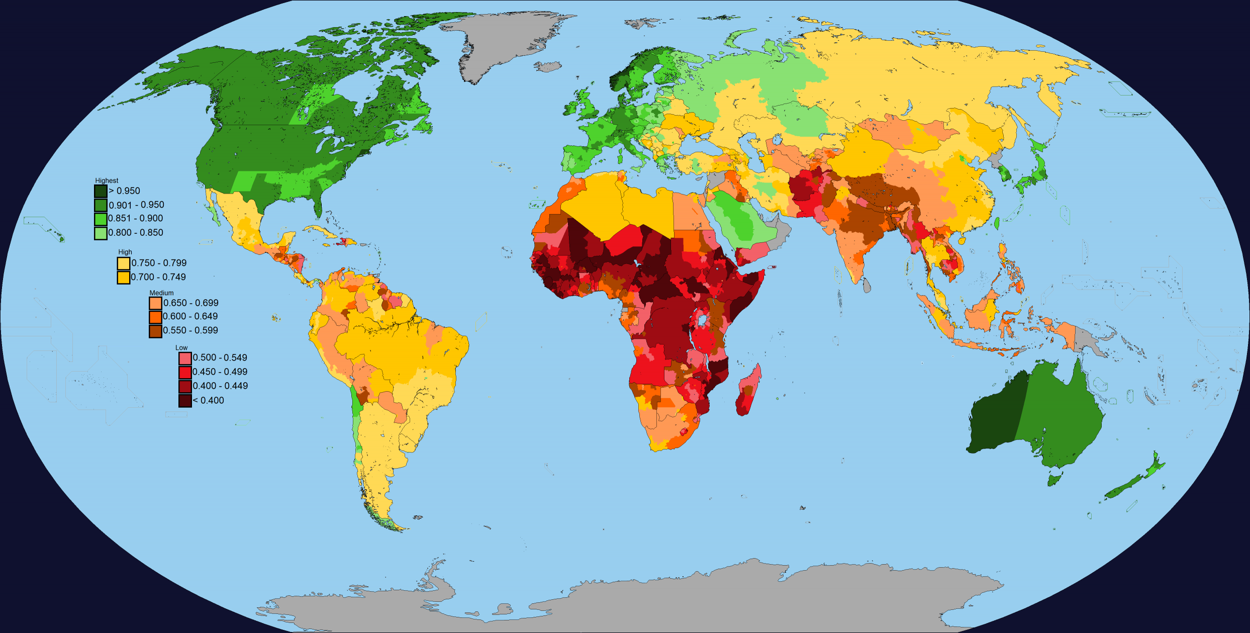 High Quality HDI Map Blank Meme Template