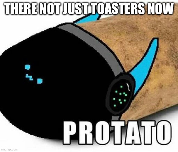 There not just toasters now- credits to SINIS7ER_ART | THERE NOT JUST TOASTERS NOW | image tagged in protogen,potato | made w/ Imgflip meme maker