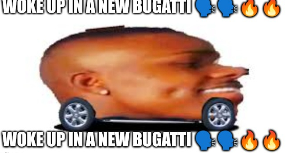 High Quality Woke up in a new Bugatti but dababy car Blank Meme Template