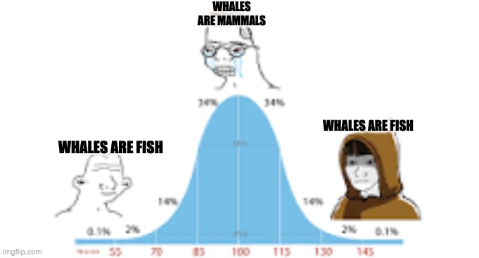 Science | WHALES ARE MAMMALS; WHALES ARE FISH; WHALES ARE FISH | image tagged in science,fish,whales,whale,evolution | made w/ Imgflip meme maker