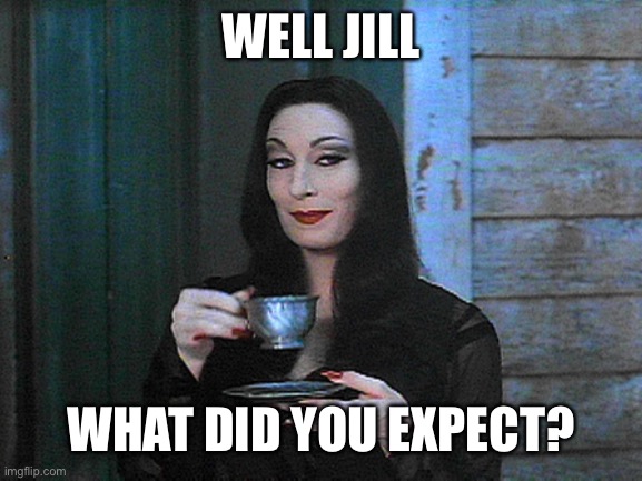 BETTER THAN KARMA | WELL JILL WHAT DID YOU EXPECT? | image tagged in better than karma | made w/ Imgflip meme maker