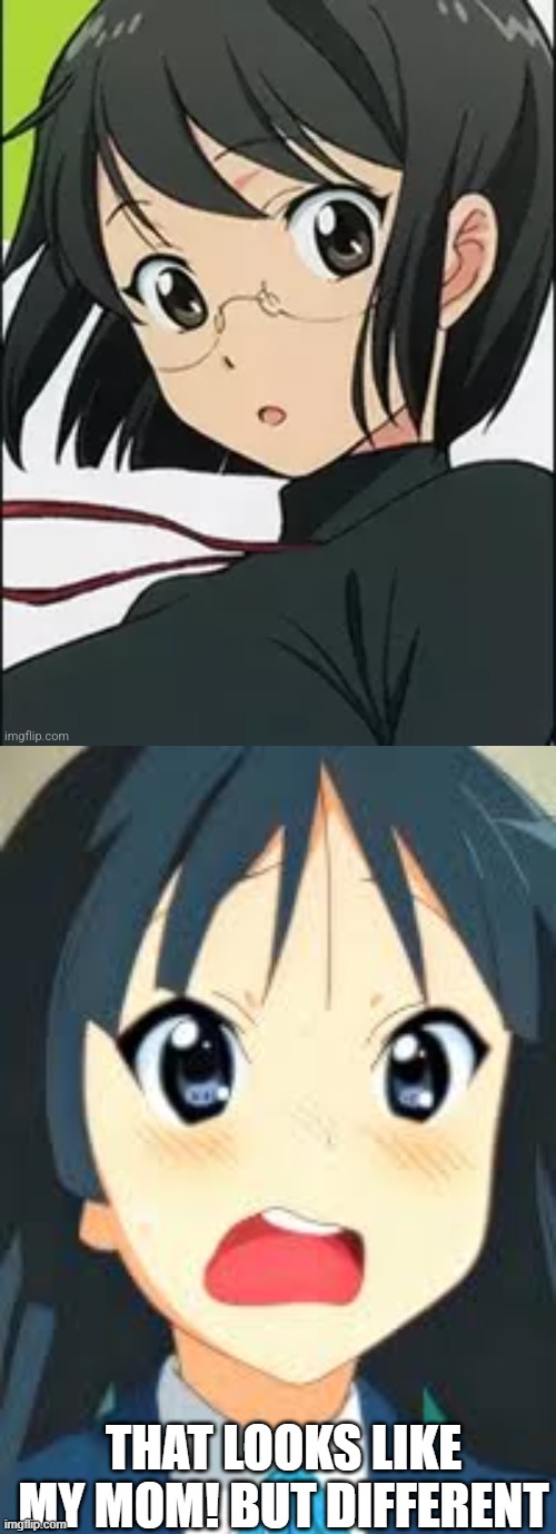 Well her mom is unknown tho | THAT LOOKS LIKE MY MOM! BUT DIFFERENT | image tagged in k-on | made w/ Imgflip meme maker