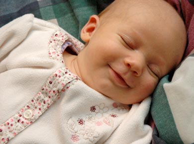 High Quality Smiling Sleepy Baby Blank Meme Template