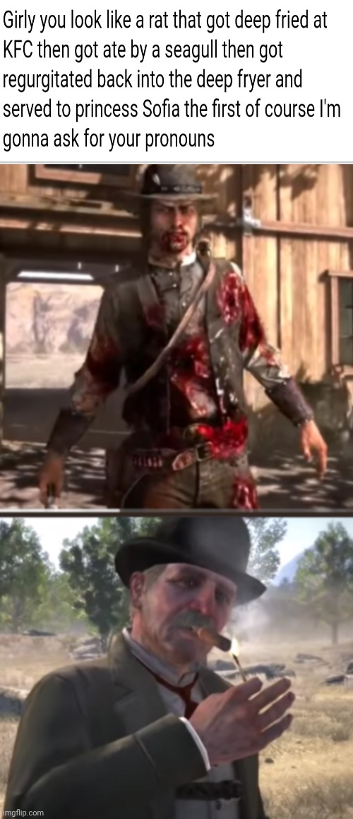 This has to be the CRAZIEST comment in lgbtq stream | image tagged in red dead john marston death | made w/ Imgflip meme maker