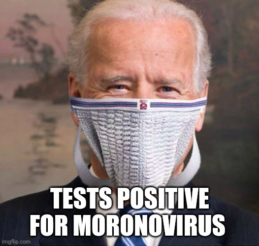 moronovirus | TESTS POSITIVE FOR MORONOVIRUS | image tagged in joe biden | made w/ Imgflip meme maker