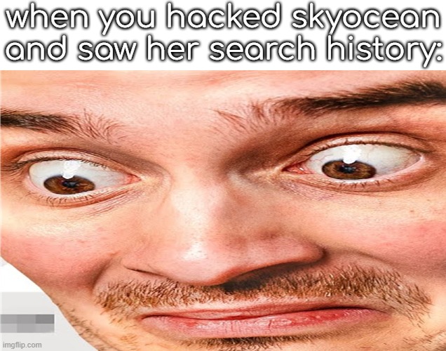 HAYL KNAWD | when you hacked skyocean and saw her search history: | image tagged in what the fuck am i seeing | made w/ Imgflip meme maker