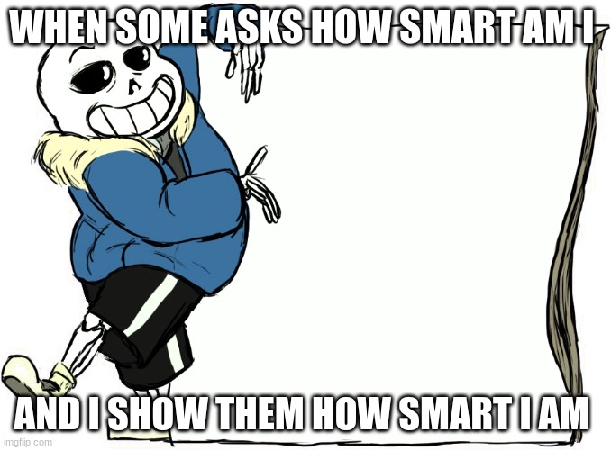 Yes | WHEN SOME ASKS HOW SMART AM I; AND I SHOW THEM HOW SMART I AM | image tagged in sans undertale | made w/ Imgflip meme maker
