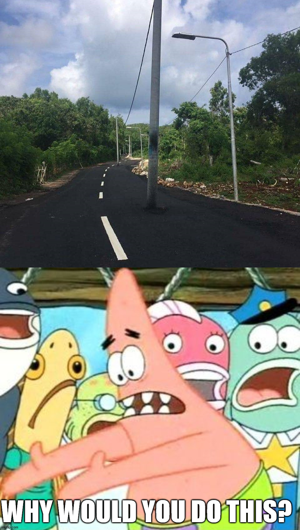 WHY WOULD YOU DO THIS? | image tagged in memes,put it somewhere else patrick | made w/ Imgflip meme maker