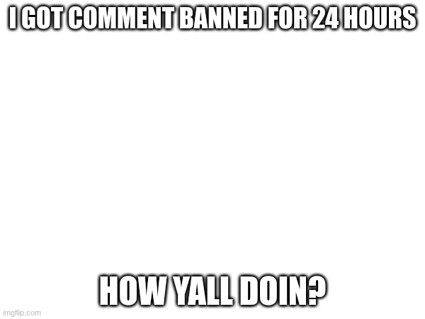 i was roasting mixed | I GOT COMMENT BANNED FOR 24 HOURS; HOW YALL DOIN? | image tagged in oh wow are you actually reading these tags | made w/ Imgflip meme maker