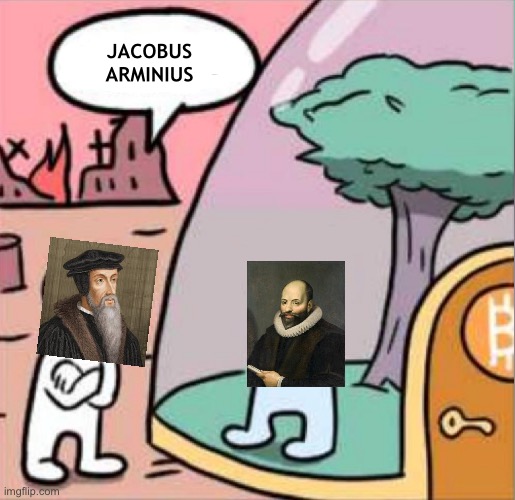 when free will is sus! | JACOBUS
ARMINIUS | image tagged in amogus | made w/ Imgflip meme maker