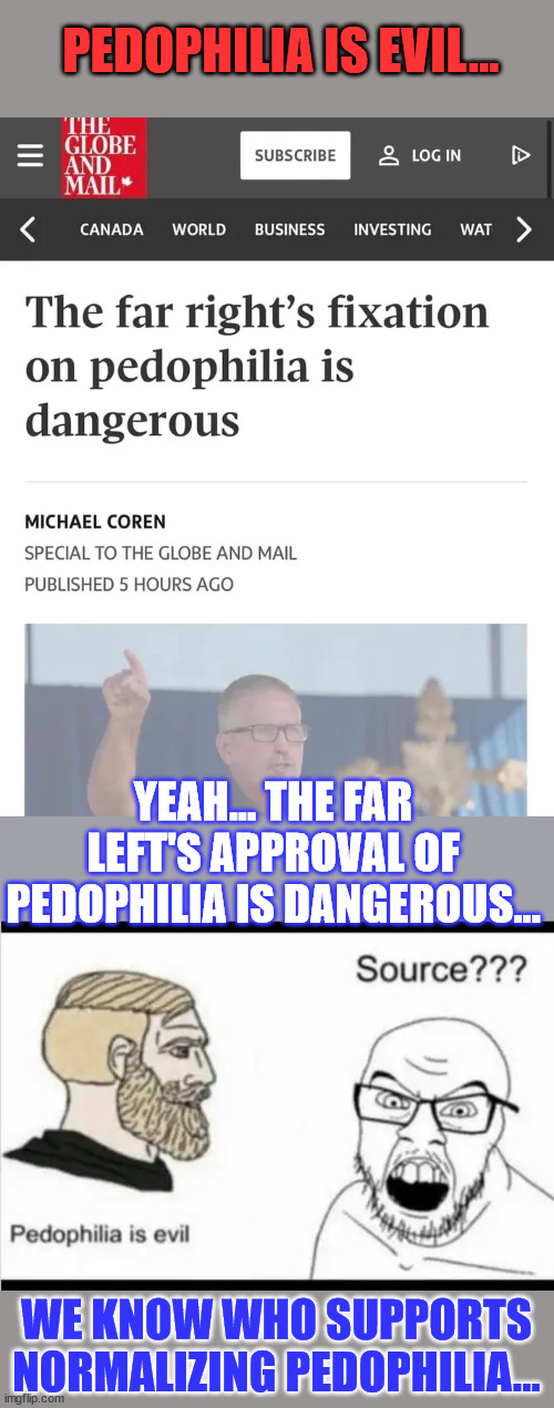 People who defend pedophilia are the danger... | PEDOPHILIA IS EVIL... YEAH... THE FAR LEFT'S APPROVAL OF PEDOPHILIA IS DANGEROUS... WE KNOW WHO SUPPORTS NORMALIZING PEDOPHILIA... | image tagged in sick,pedophile,pedo,peter | made w/ Imgflip meme maker