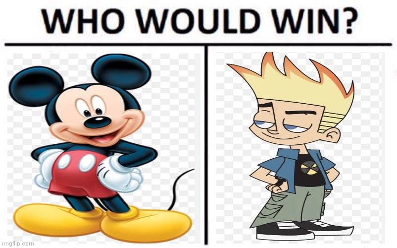 Johnny test vs Mickey mouse | image tagged in memes,who would win,cartoon battles,cartoons | made w/ Imgflip meme maker