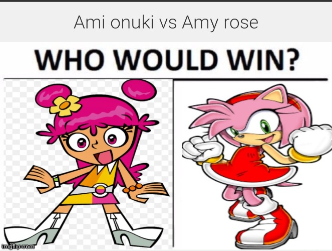 Ami onuki vs Amy rose | image tagged in cartoon beatbox battle suggestions,cartoon battles,regular fight battles,ami onuki vs amy rose | made w/ Imgflip meme maker