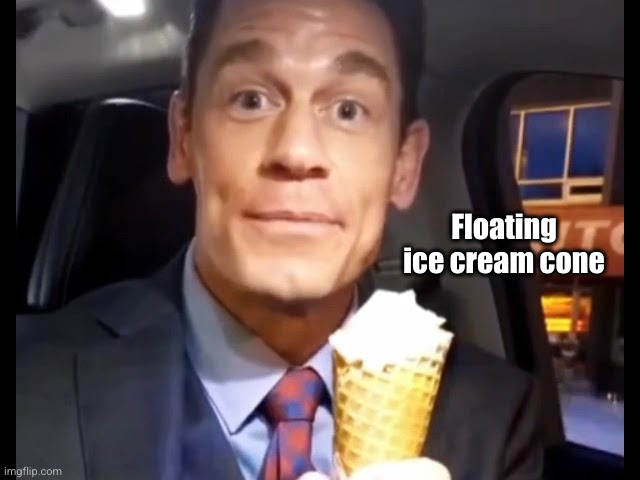 ghost ice cream | Floating ice cream cone | image tagged in bing chilling,ice cream,john cena,you can't see me,funny,spooky | made w/ Imgflip meme maker