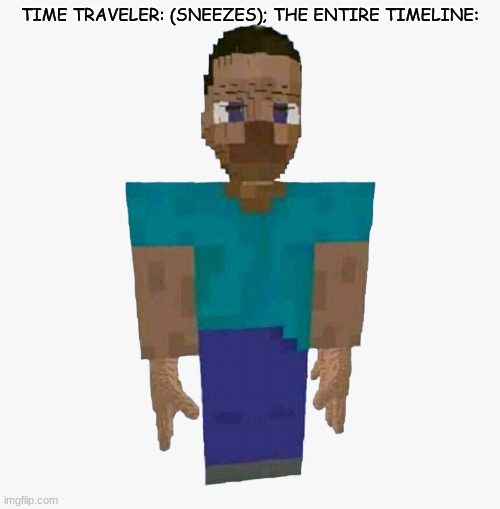 TIME TRAVELER: (SNEEZES); THE ENTIRE TIMELINE: | made w/ Imgflip meme maker