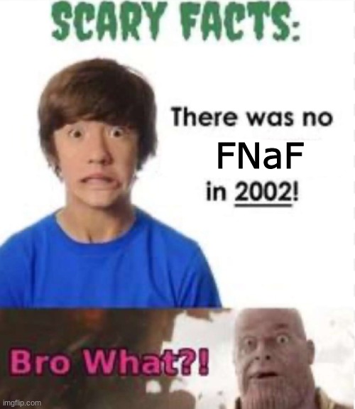 erinj ijo ij[ qgrijpo | FNaF | image tagged in scary facts,scary,memes,facts,fnaf | made w/ Imgflip meme maker