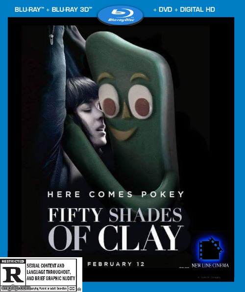NOT FOR CHILDREN | image tagged in transparent dvd case,fifty shades of grey,gumby,movies | made w/ Imgflip meme maker