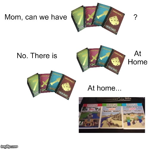 Minecraft Texts | image tagged in mom can we have | made w/ Imgflip meme maker