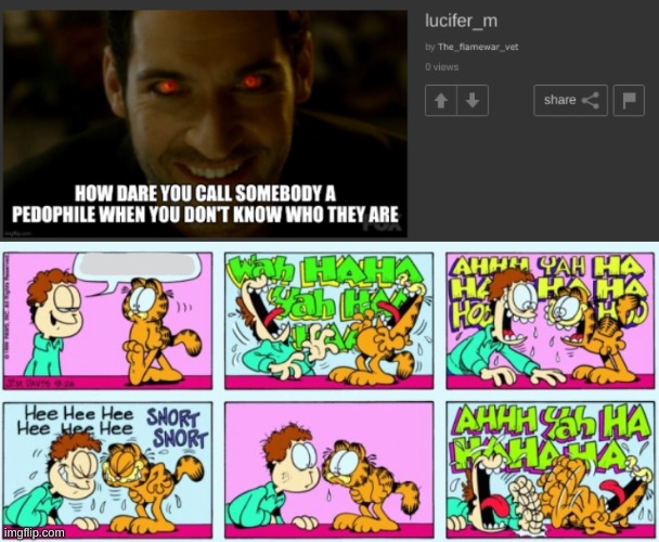 I ACTUALLY LAUGHED IRL BRO IS SO EDGY | image tagged in garfield laughter | made w/ Imgflip meme maker