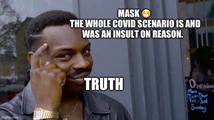 Roll Safe Think About It | MASK 😷
 THE WHOLE COVID SCENARIO IS AND WAS AN INSULT ON REASON. TRUTH | image tagged in memes,roll safe think about it | made w/ Imgflip meme maker