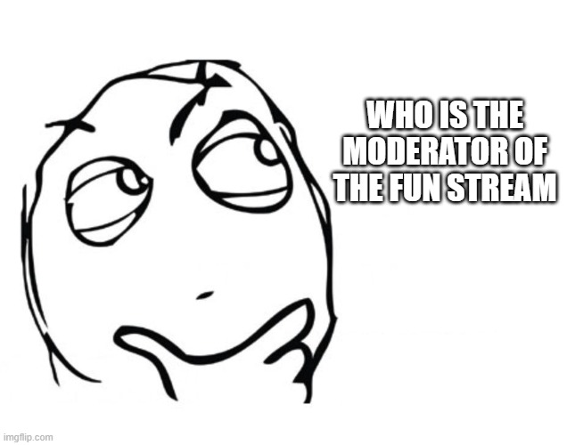 IS IT YOU | WHO IS THE MODERATOR OF THE FUN STREAM | image tagged in hmmm | made w/ Imgflip meme maker