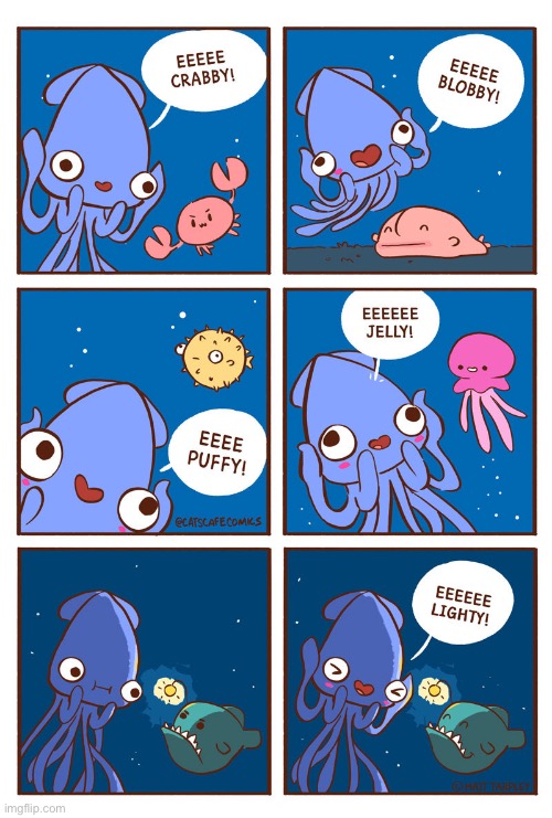 I don’t even… | image tagged in squid,crab,blobfish,fish,jellyfish | made w/ Imgflip meme maker
