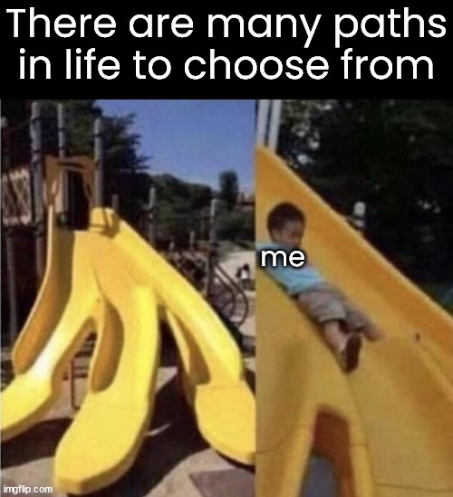 There are many paths in life to choose from; me | made w/ Imgflip meme maker