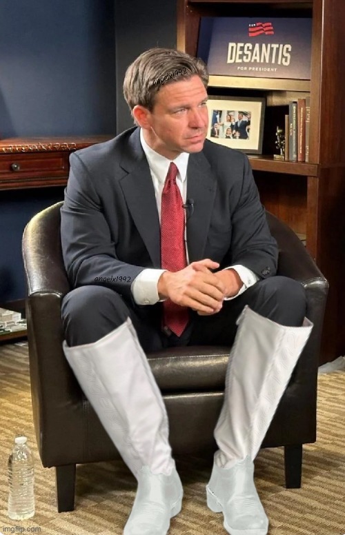 ron desantis | image tagged in ron desantis,florida,boots,maga morons,clown car republicans,puss in boots | made w/ Imgflip meme maker