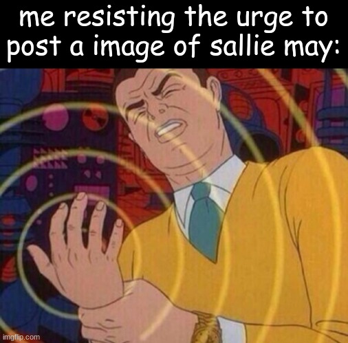 I have low creativity | me resisting the urge to post a image of sallie may: | image tagged in must resist urge | made w/ Imgflip meme maker