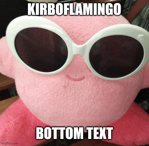 Title text | KIRBOFLAMINGO; BOTTOM TEXT | image tagged in kirbo | made w/ Imgflip meme maker