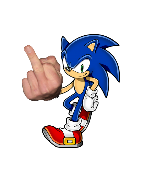 sonic middle finger zoomed in Blank Meme Template