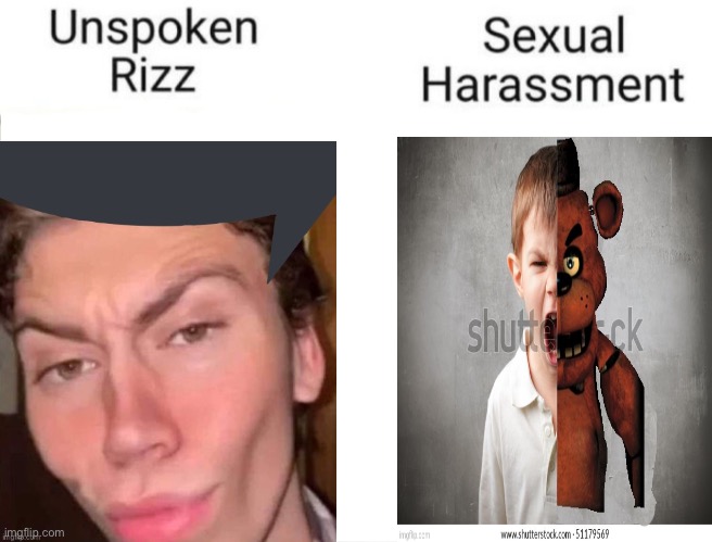 Unspoken Rizz vs sexual harassment | image tagged in unspoken rizz vs sexual harassment | made w/ Imgflip meme maker