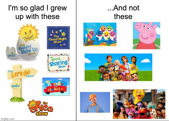 I'm so glad I grew up with these ... and not these | image tagged in so glad i grew up with this | made w/ Imgflip meme maker