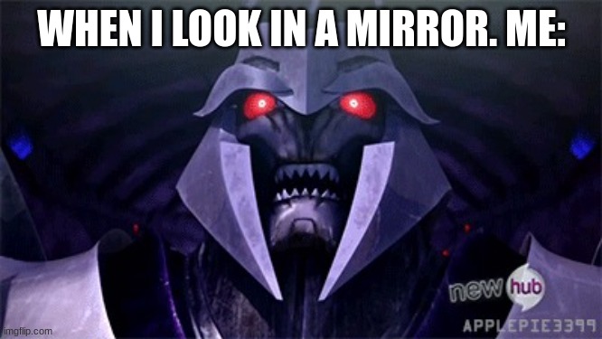 tranformers | WHEN I LOOK IN A MIRROR. ME: | image tagged in tranformers | made w/ Imgflip meme maker