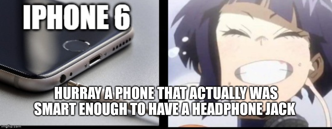 Finally iPhone 6 did it the best | HURRAY A PHONE THAT ACTUALLY WAS SMART ENOUGH TO HAVE A HEADPHONE JACK | image tagged in funny memes,iphone 6,iphone 6 memes,actually have a headphone jack | made w/ Imgflip meme maker