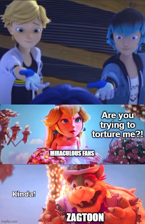 How Miraculous Fans Reacted to the Ice Skating Scene (Lukanette vs Adrienette) | Are you trying to torture me?! MIRACULOUS FANS; ZAGTOON | image tagged in kinda | made w/ Imgflip meme maker