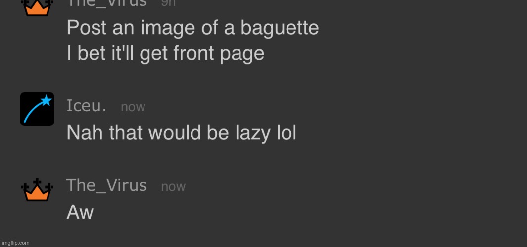 No baguette ;( | made w/ Imgflip meme maker