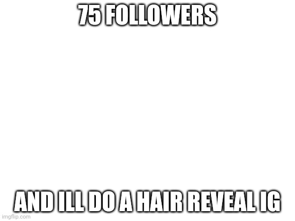 75 FOLLOWERS; AND ILL DO A HAIR REVEAL IG | made w/ Imgflip meme maker