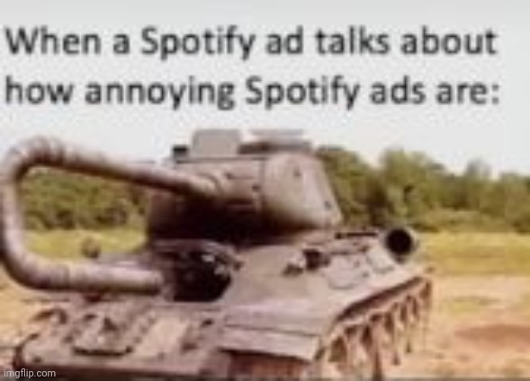 Saw this meme on YouTube. Couldn't resist. | image tagged in spotify,ads | made w/ Imgflip meme maker