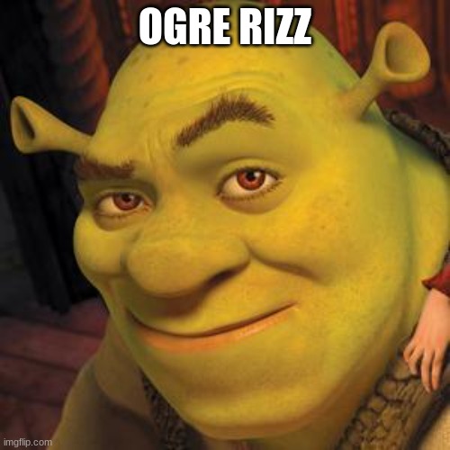 Shrek Sexy Face | OGRE RIZZ | image tagged in shrek sexy face | made w/ Imgflip meme maker
